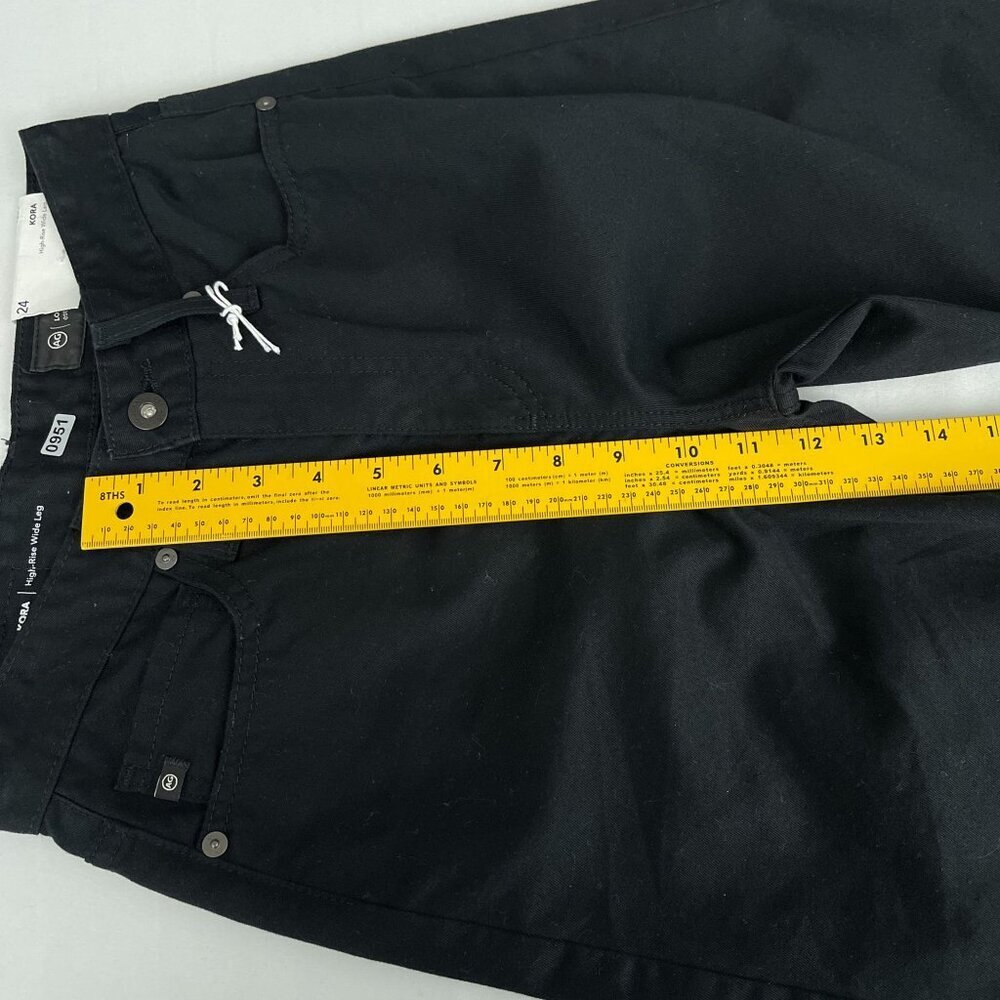 AG Adriano Goldschmied Kora High-Rise Wide Leg Black Denim Jeans Women 24 NWT - Picture 15 of 16